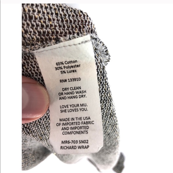 Show Me Your MuMu Grey Shimmer Drape Cardigan - Picture 3 of 7